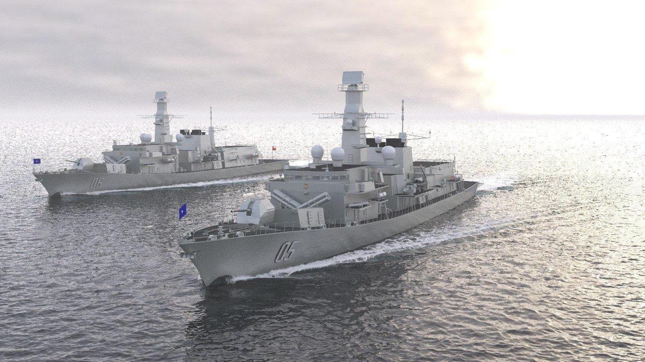 Type 23 frigates sailing